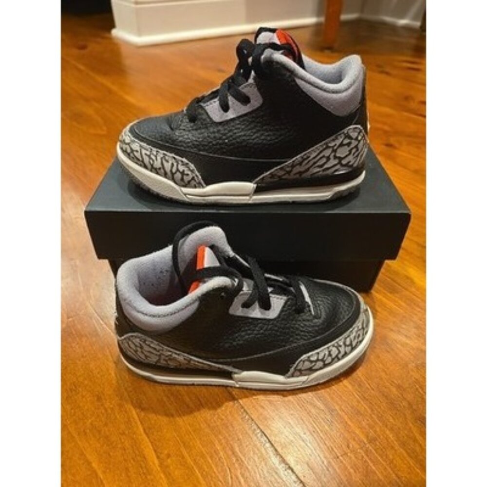 Nike Boys Air Jordan 3 832033-021 Black Basketball Shoes Sneakers Size 9C